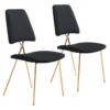 Black & Gold X Back Frame Dining Chair Set Of 2