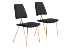 Black & Gold X Back Frame Dining Chair Set Of 2