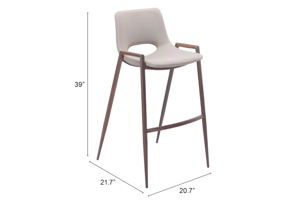 Desiree Beige Bar Stool Set Of 2 - Image 8
