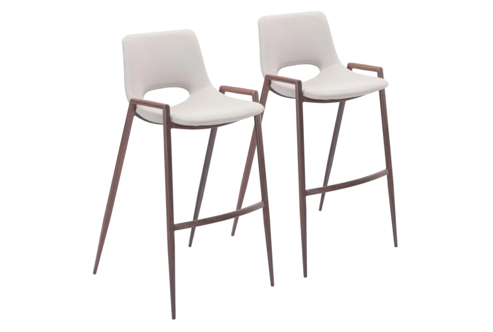 Desiree Beige Bar Stool Set Of 2