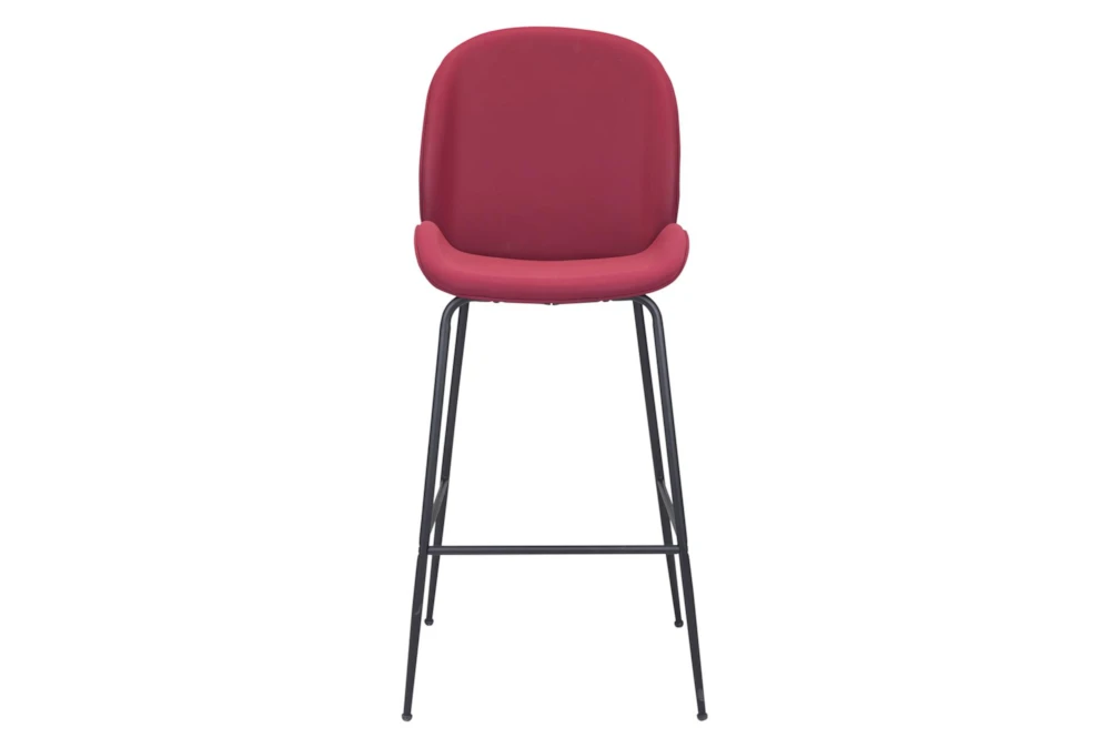 Red Scooped Bar Stool - Image 3