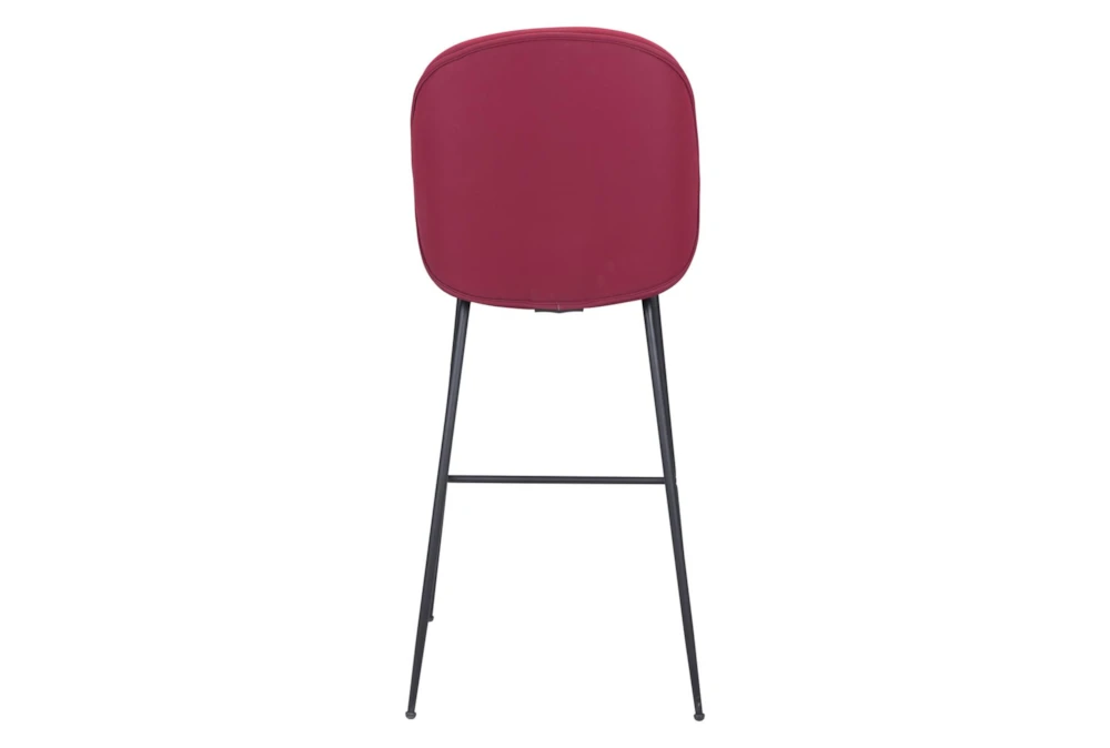 Red Scooped Bar Stool - Image 4