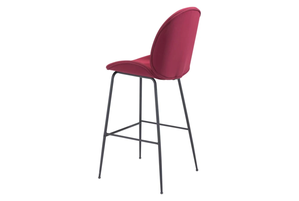 Red Scooped Bar Stool - Image 5