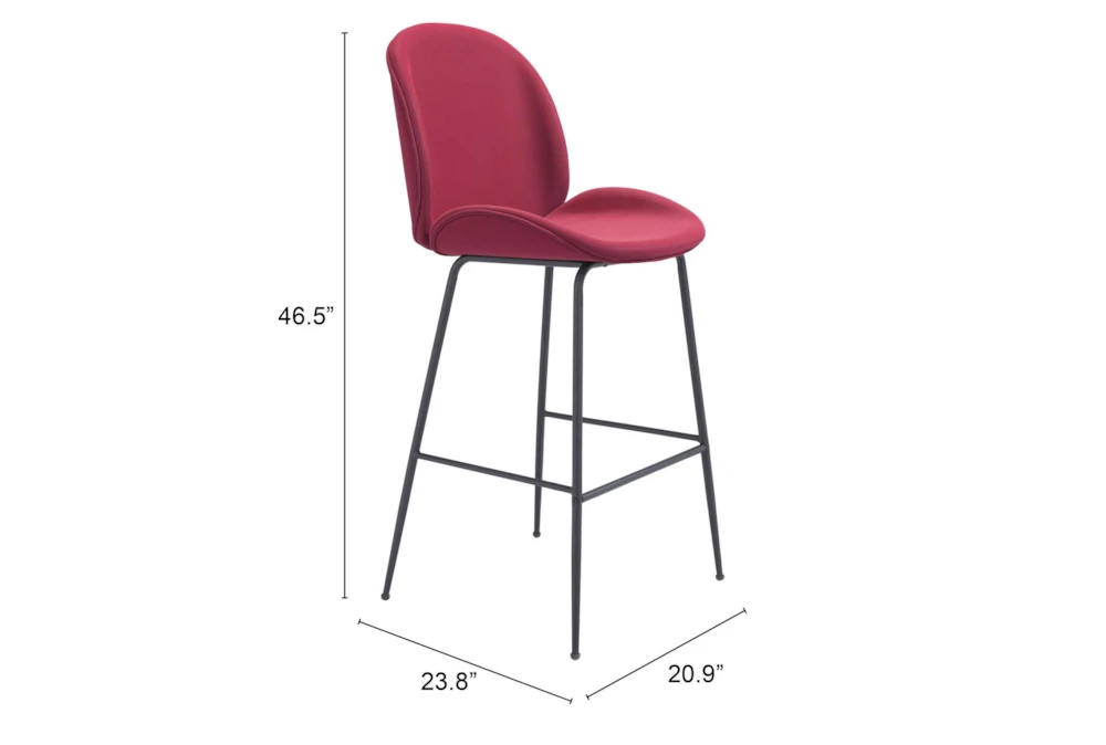 Red Scooped Bar Stool - Image 8