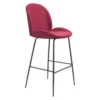 Red Scooped Bar Stool