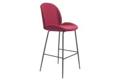 Red Scooped Bar Stool