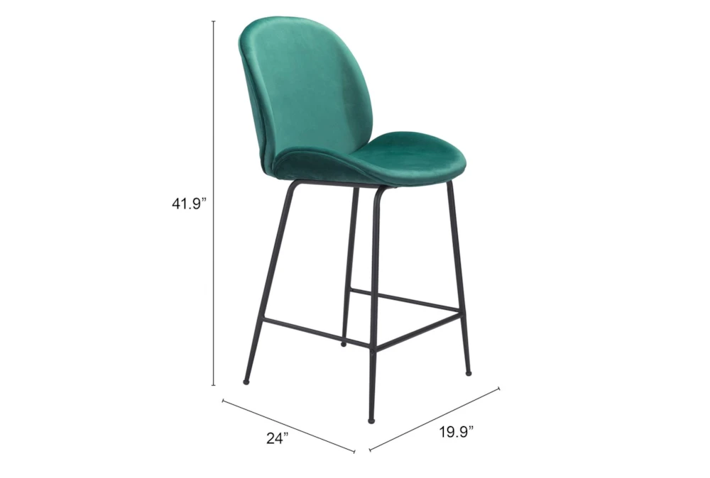Green Scooped Counter Stool - Image 6