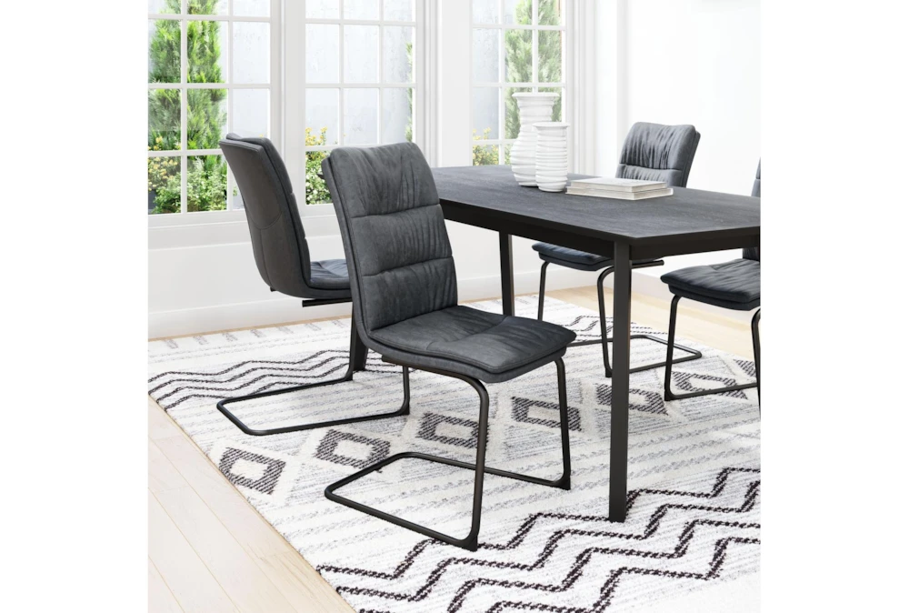 Industrial Black Dining Chair Set Of 2 - Image 9