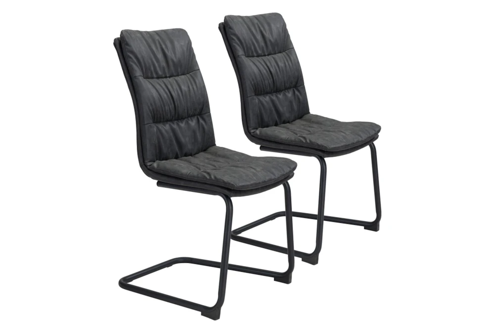 Industrial Black Dining Chair Set Of 2