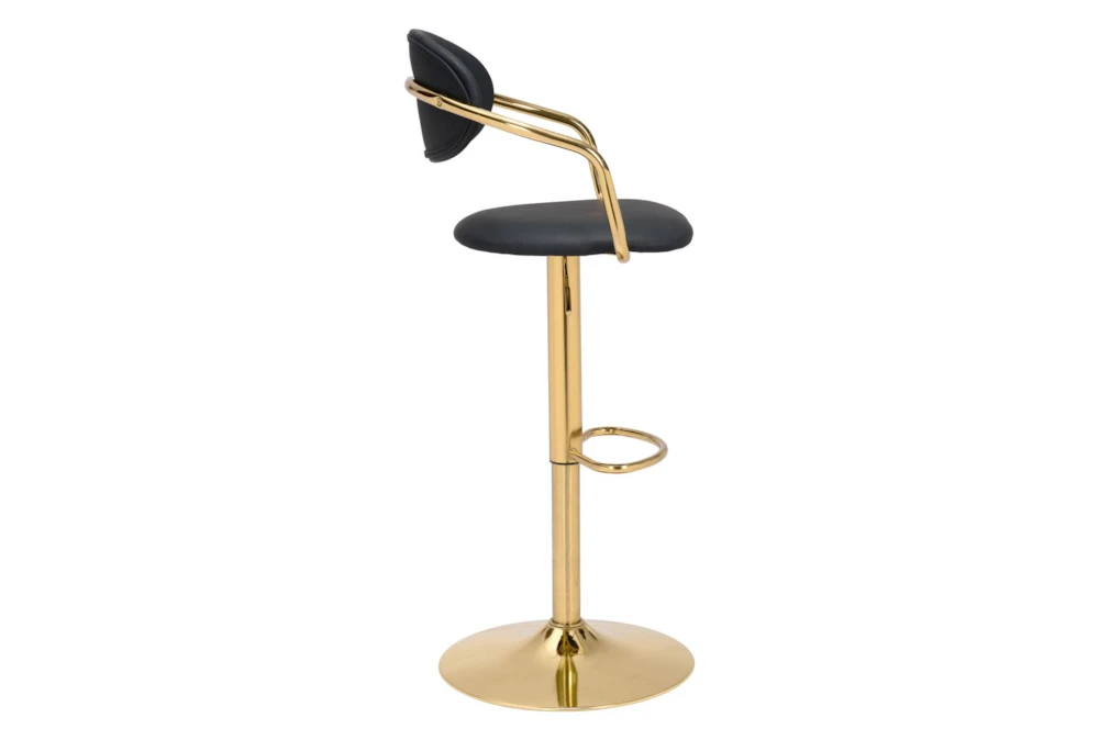 Guss Black & Gold Adjustbale Swivel Bar Stool - Image 4