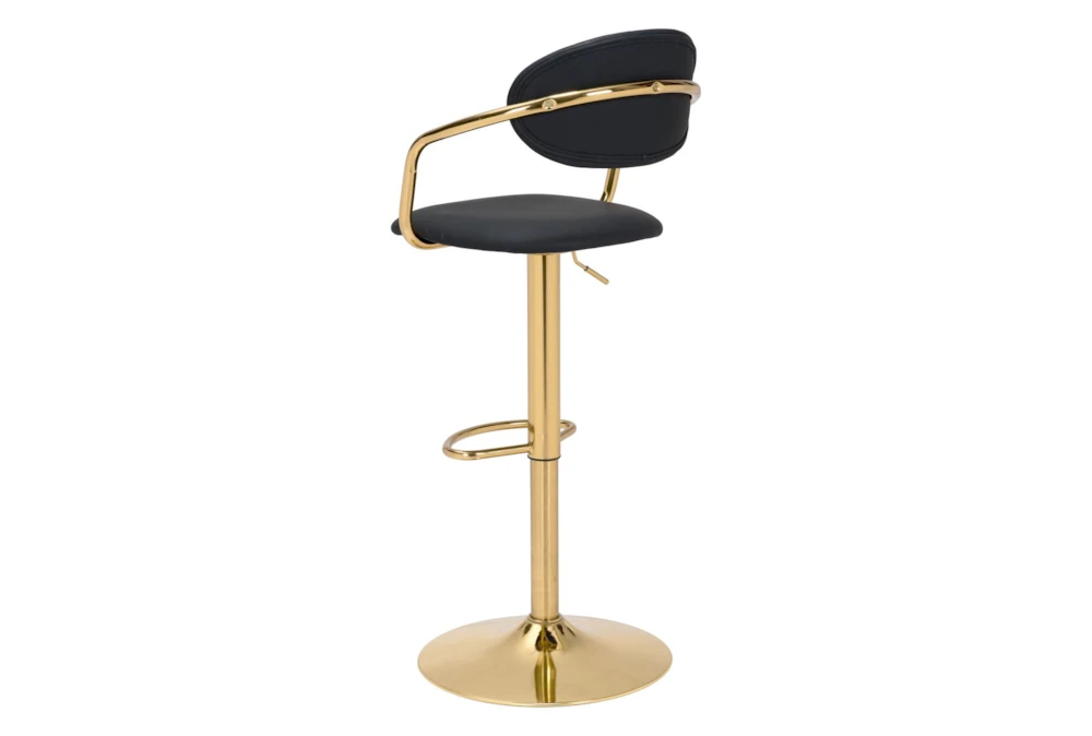 Guss Black & Gold Adjustbale Swivel Bar Stool - Image 7