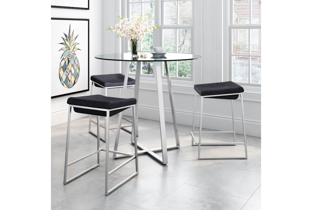 Dark Grey Modern Backless Counter Stool Set Of 2 - Image 8
