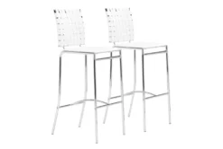 Woven White Bar Stool Set Of 2