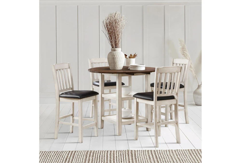 Myan 44" Drop Leaf Counter Set For 4 - Image 4