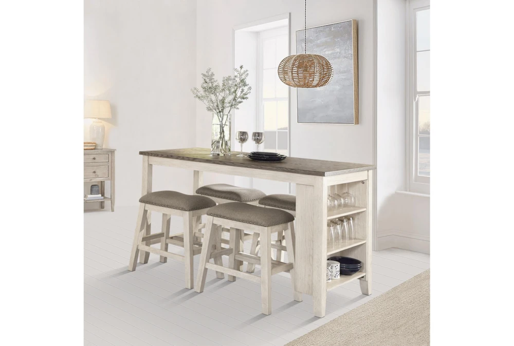 Fideo White 60" Counter Set For 4 - Image 4