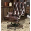 Dundee Leather Rolling Desk Chair