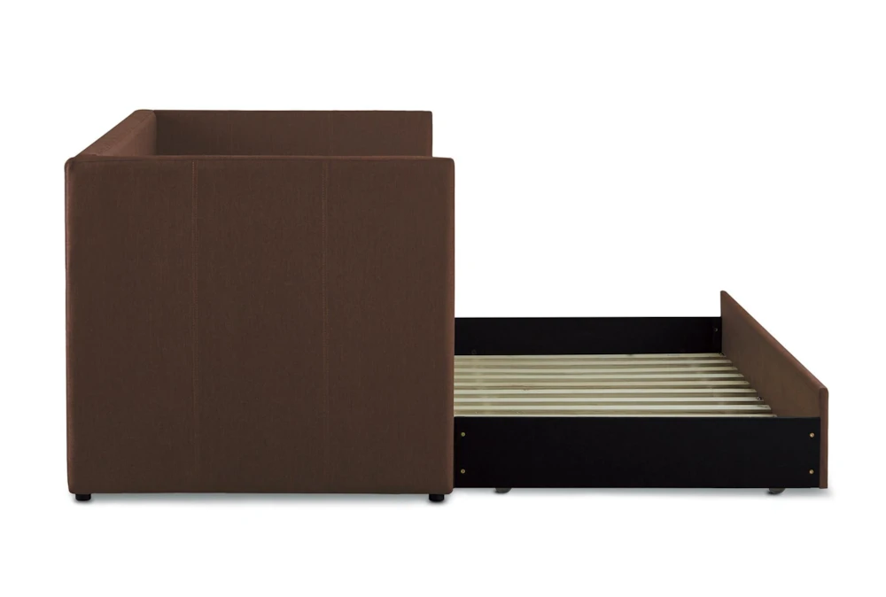 Tulney Chocolate Twin Upholstered Daybed With Trundle - Image 5