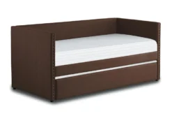 Tulney Chocolate Twin Upholstered Daybed With Trundle