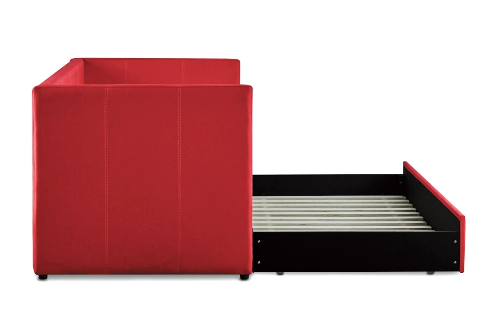 Tulney Red Twin Upholstered Daybed With Trundle - Image 5