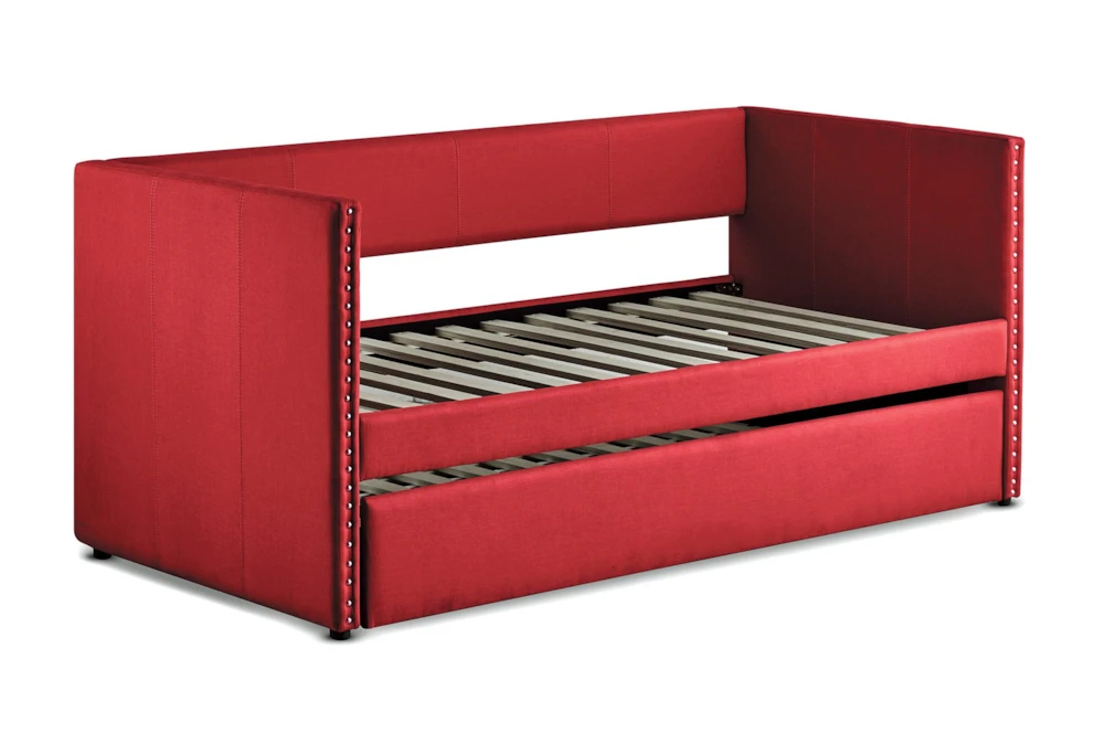 Tulney Red Twin Upholstered Daybed With Trundle - Image 6