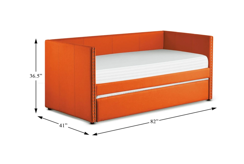 Tulney Orange Twin Upholstered Daybed With Trundle - Image 8