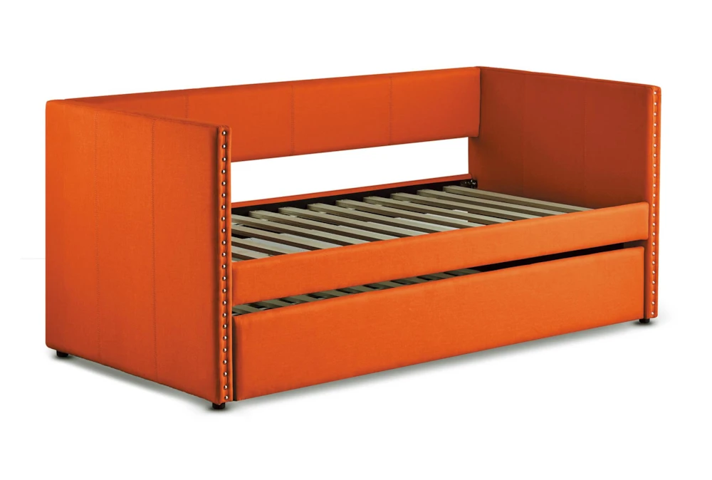 Tulney Orange Twin Upholstered Daybed With Trundle - Image 6
