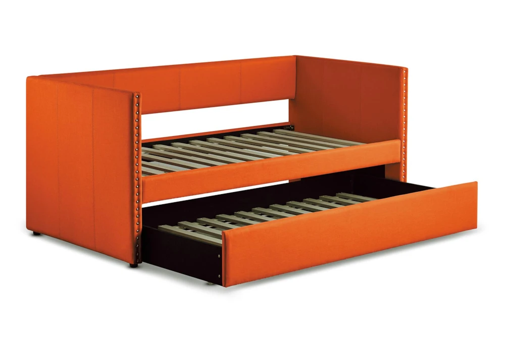 Tulney Orange Twin Upholstered Daybed With Trundle - Image 7