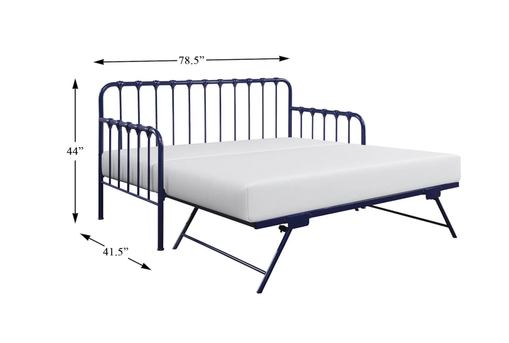 Adalie Navy Twin Metal Daybed With Lift-Up Trundle - Image 3