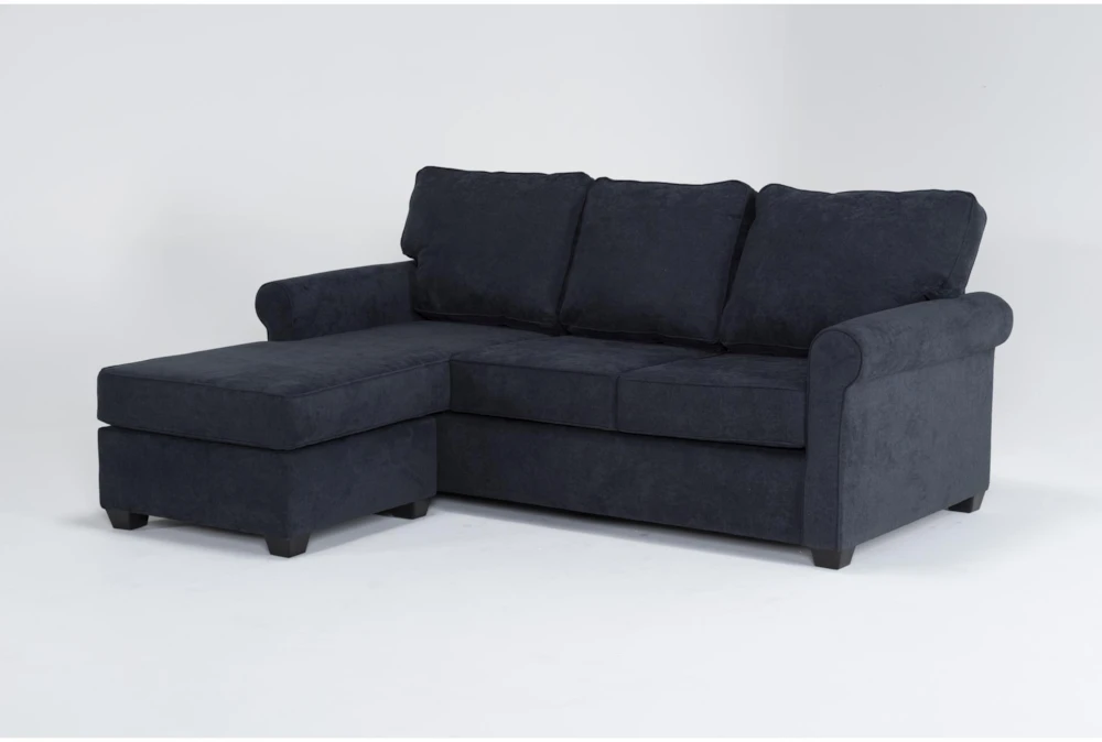 Athos Midnight Blue 86" Queen Sleeper Sofa With Reversible Chaise - Image 2