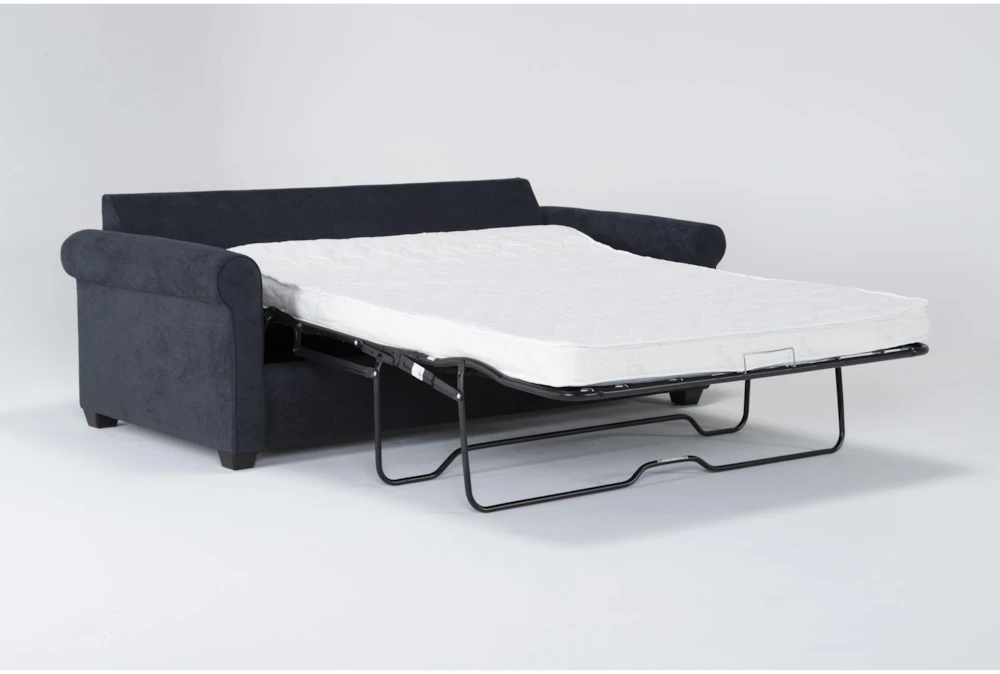 Athos Midnight Blue 86" Queen Sleeper Sofa With Reversible Chaise - Image 3