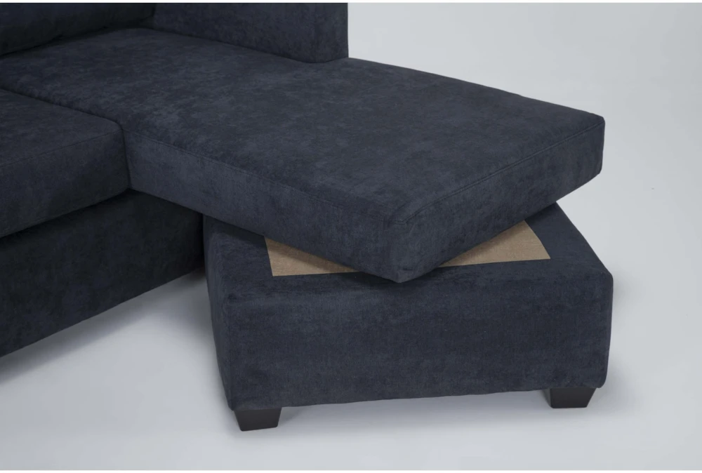 Aramis Midnight Blue 83" Queen Sleeper Sofa With Reversible Chaise - Image 4