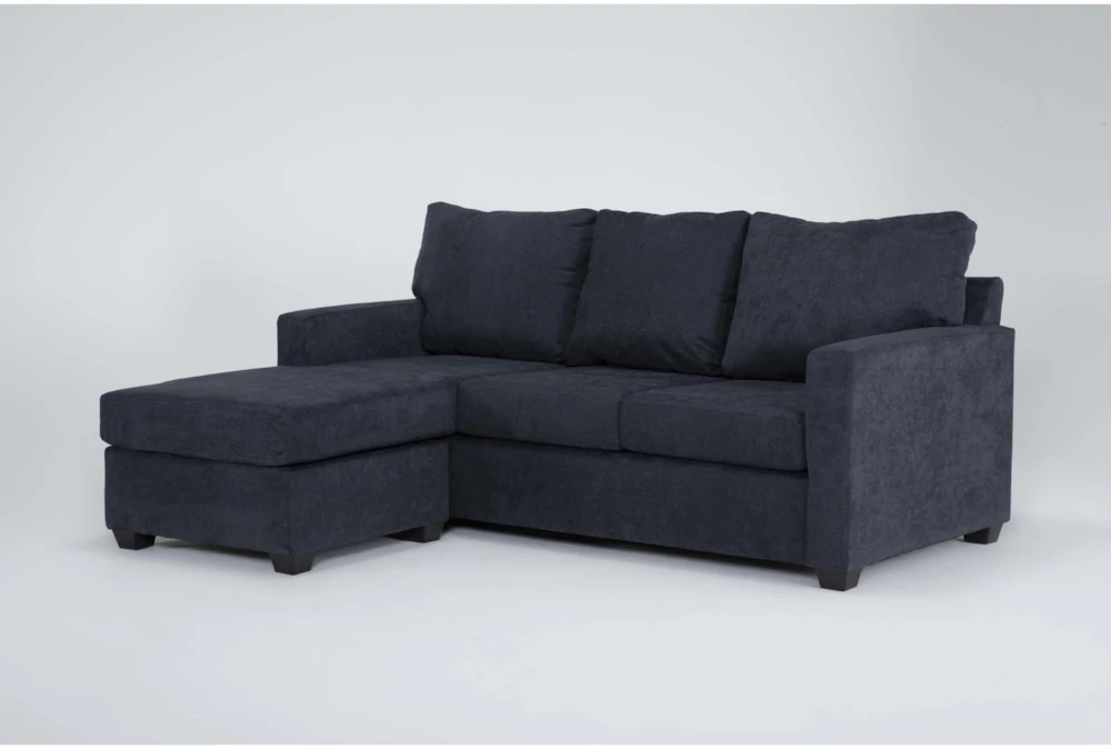 Aramis Midnight Blue 83" Queen Sleeper Sofa With Reversible Chaise - Image 2