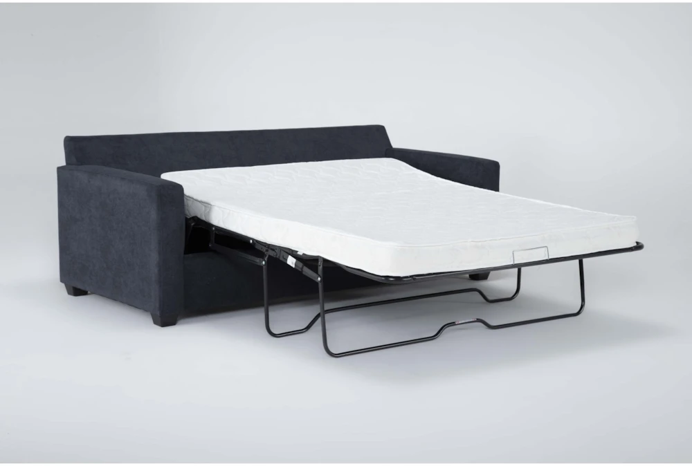 Aramis Midnight Blue 83" Queen Sleeper Sofa With Reversible Chaise - Image 3