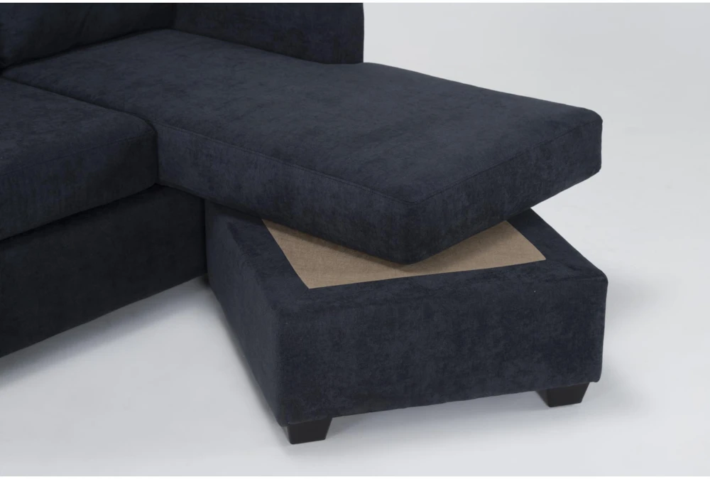 Porthos Midnight Blue 80" Queen Sleeper Sofa With Reversible Chaise - Image 4