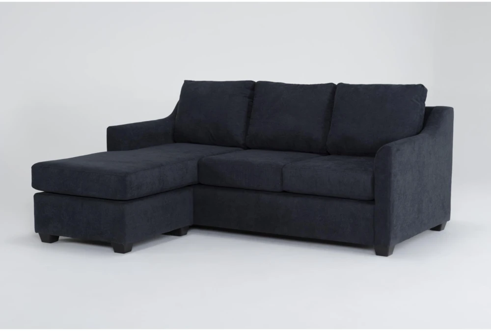 Porthos Midnight Blue 80" Queen Sleeper Sofa With Reversible Chaise - Image 2