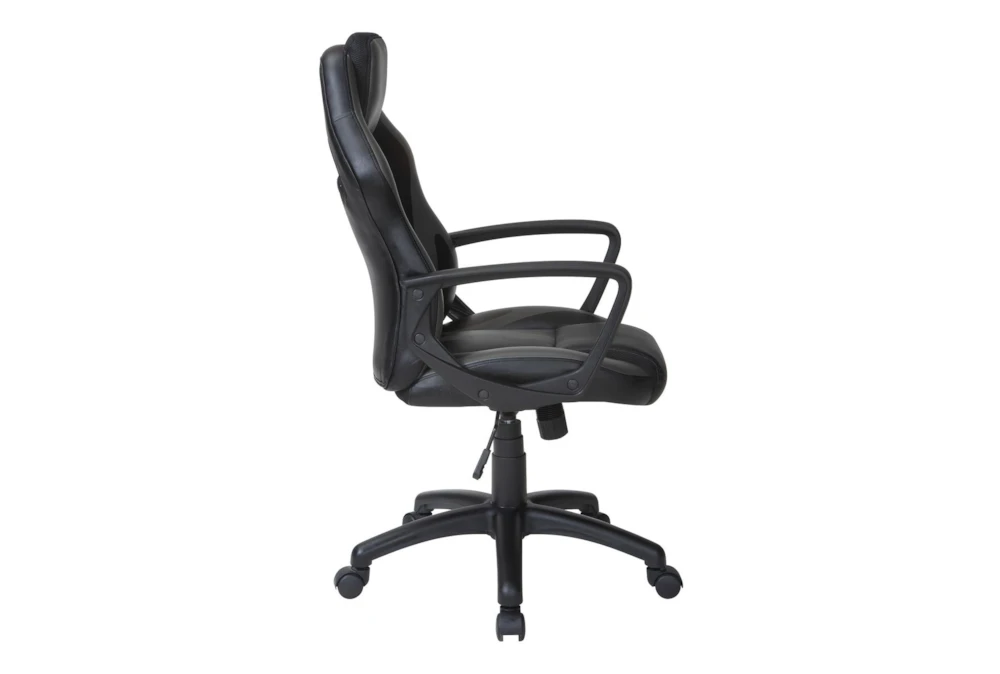 Zyair Black Faux Leather With Grey Gaming Chair - Image 2