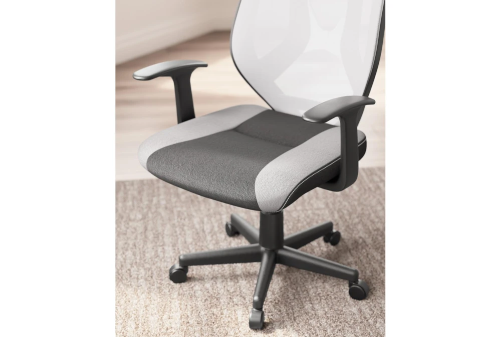 Genesee Light Gray & Black Mesh Office Chair - Image 5