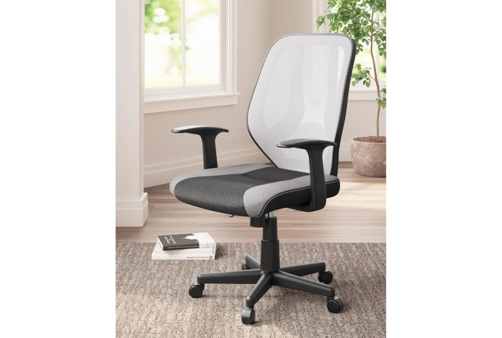 Genesee Light Gray & Black Mesh Office Chair - Image 7
