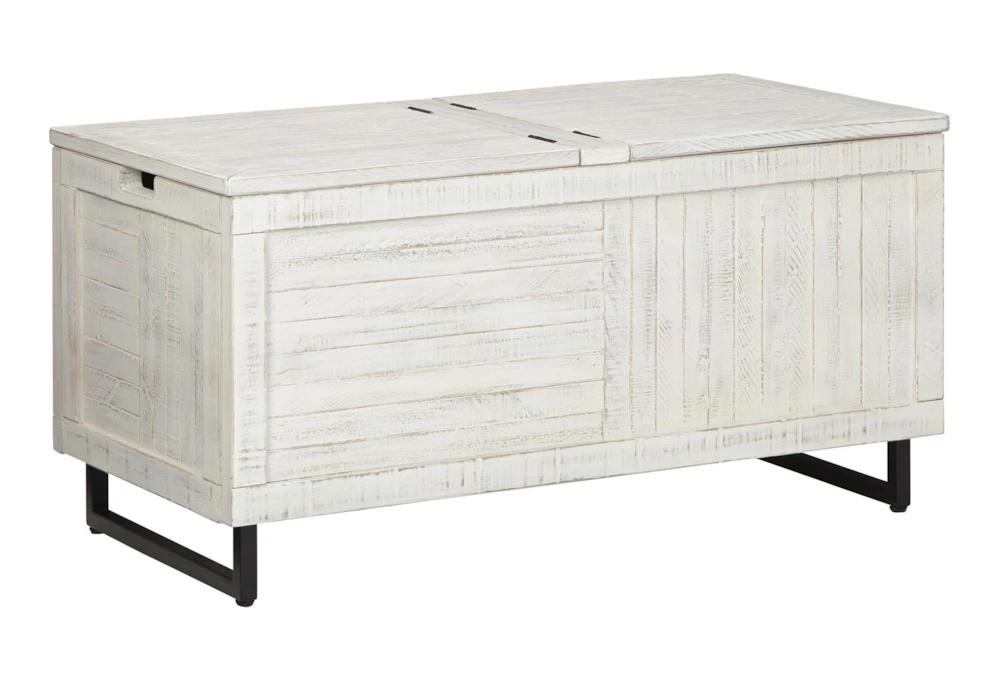 Colt Distressed White Storage Trunk - Image 6