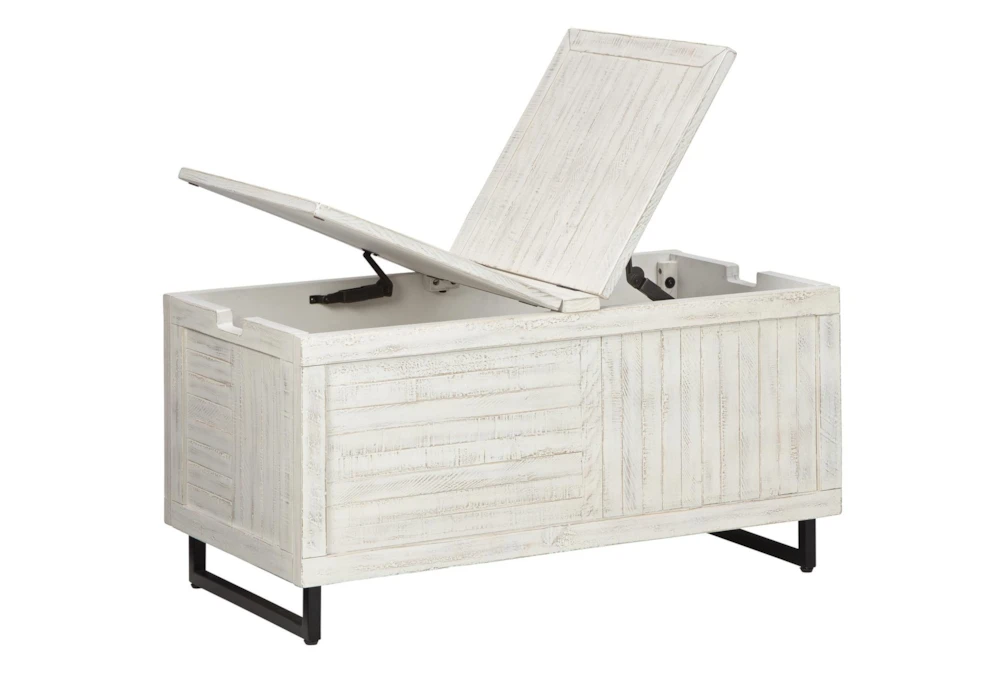 Colt Distressed White Storage Trunk - Image 3
