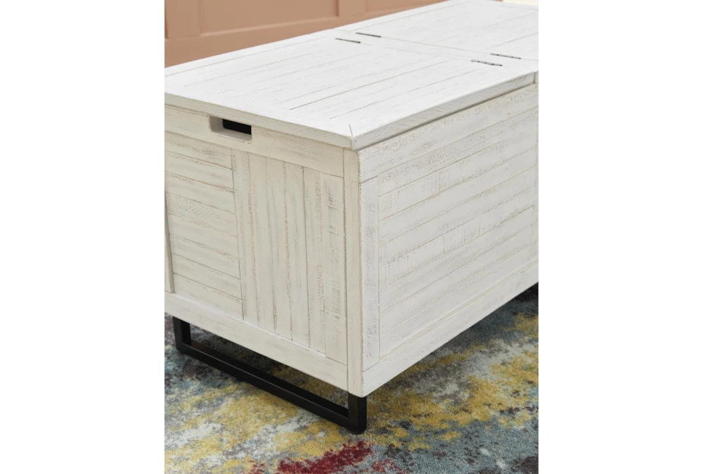 Colt Distressed White Storage Trunk - Image 4