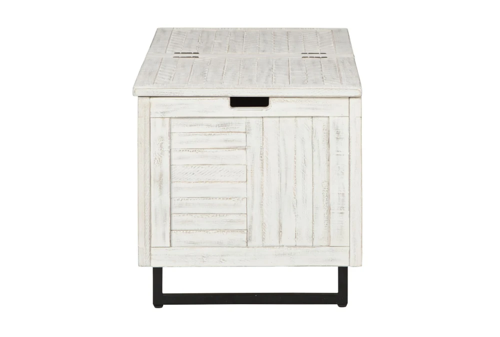 Colt Distressed White Storage Trunk - Image 2