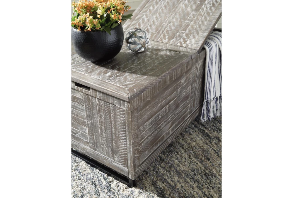 Colt Distressed Gray Storage Trunk - Image 4