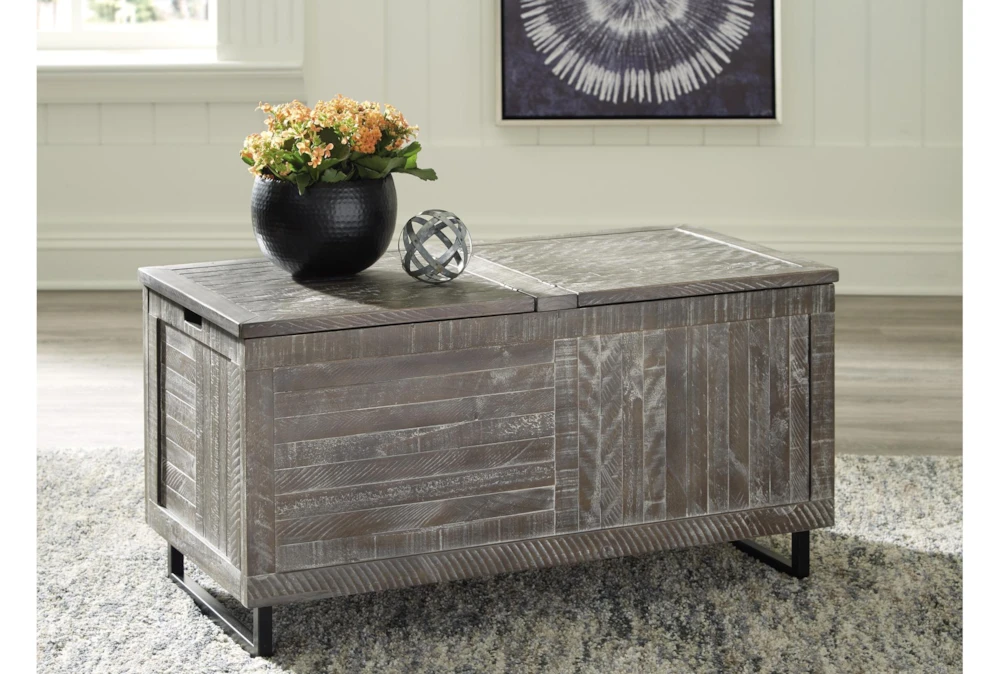 Colt Distressed Gray Storage Trunk - Image 7