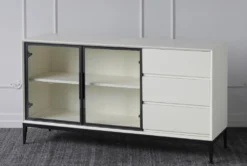White 3 Drawer 2 Door Sideboard