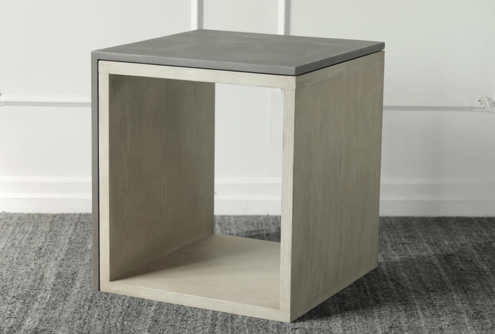 Natural Oak + Grey Accent Table