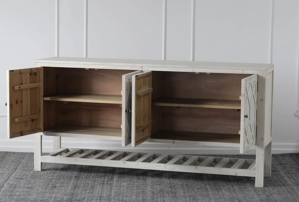 Natural Light Reclaimed Pine 4 Door Sideboard - Image 3