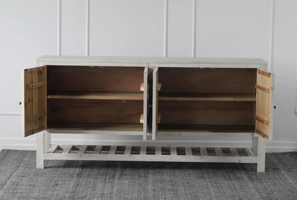 Natural Light Reclaimed Pine 4 Door Sideboard - Image 5