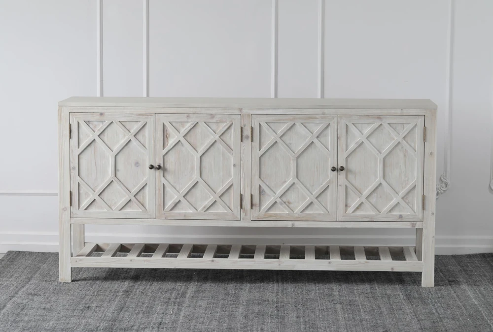 Natural Light Reclaimed Pine 4 Door Sideboard - Image 2