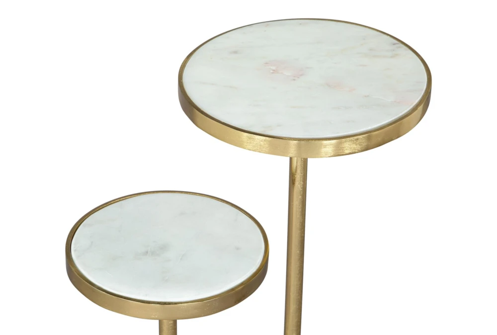 White & Gold Marble Tops Side Table - Image 5